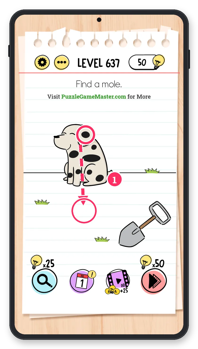 Brain Test: Tricky Puzzles Level 637 step 1: Make a hole