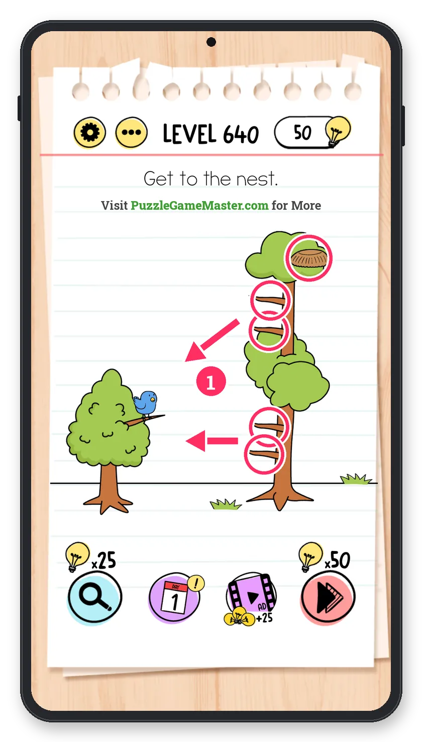 Brain Test: Tricky Puzzles Level 640 answer with steps marked