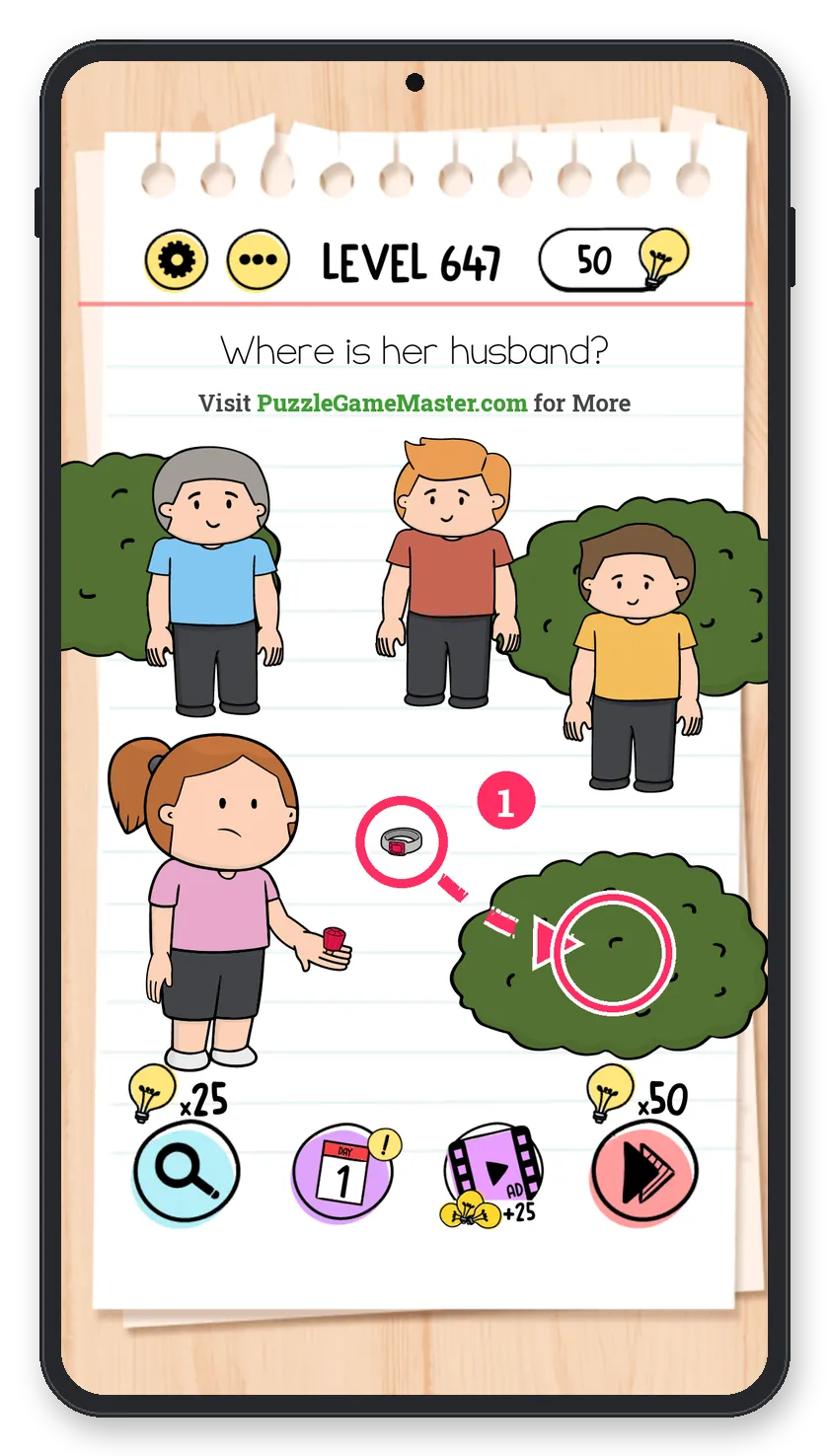 Brain Test: Tricky Puzzles Level 647 answer with steps marked
