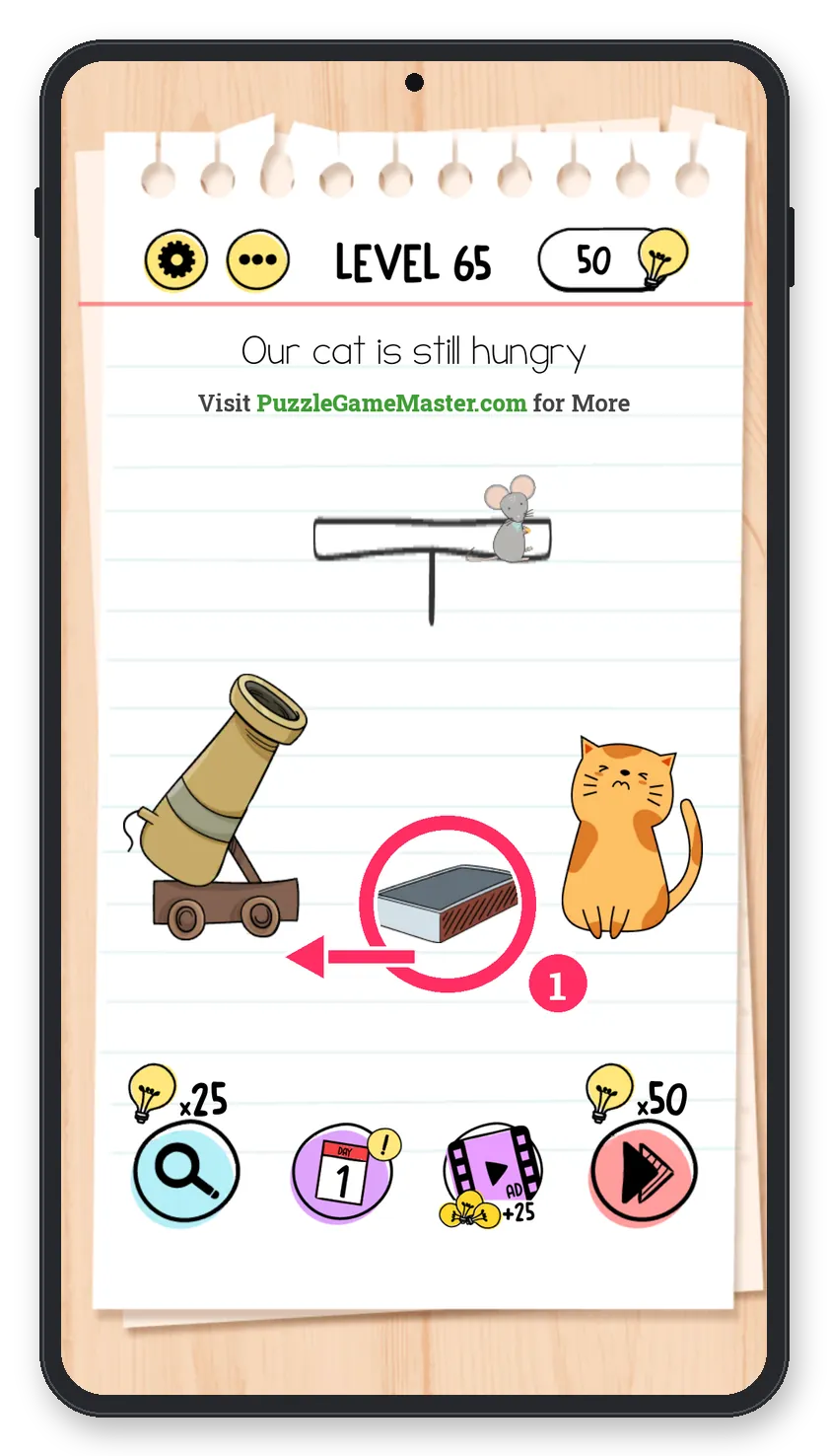 Brain Test: Tricky Puzzles Level 65 step 1: Get a lit match