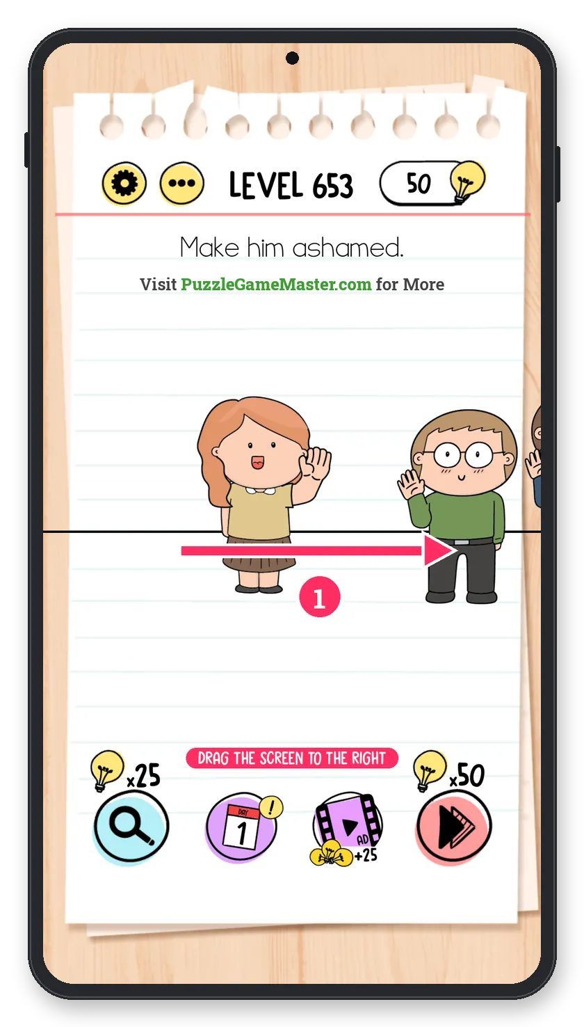 Brain Test: Tricky Puzzles Level 653 answer with steps marked