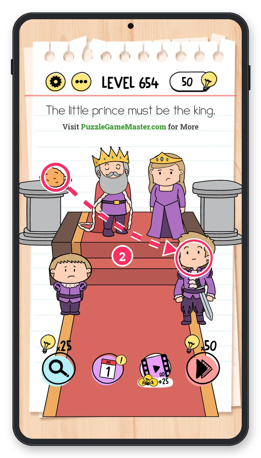 Brain Test: Tricky Puzzles Level 654 step 2: Feed the prince