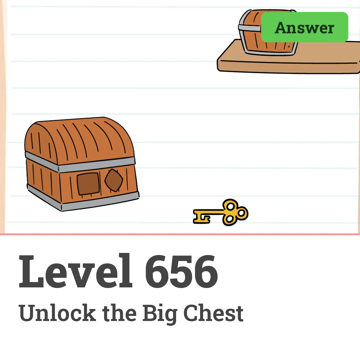 Brain Test: Tricky Puzzles Level 656 answer – Unlock the Big Chest