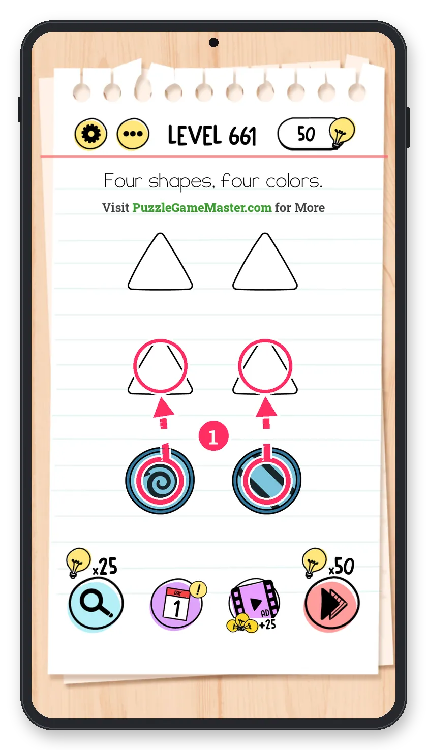 Brain Test: Tricky Puzzles Level 661 answer with steps marked