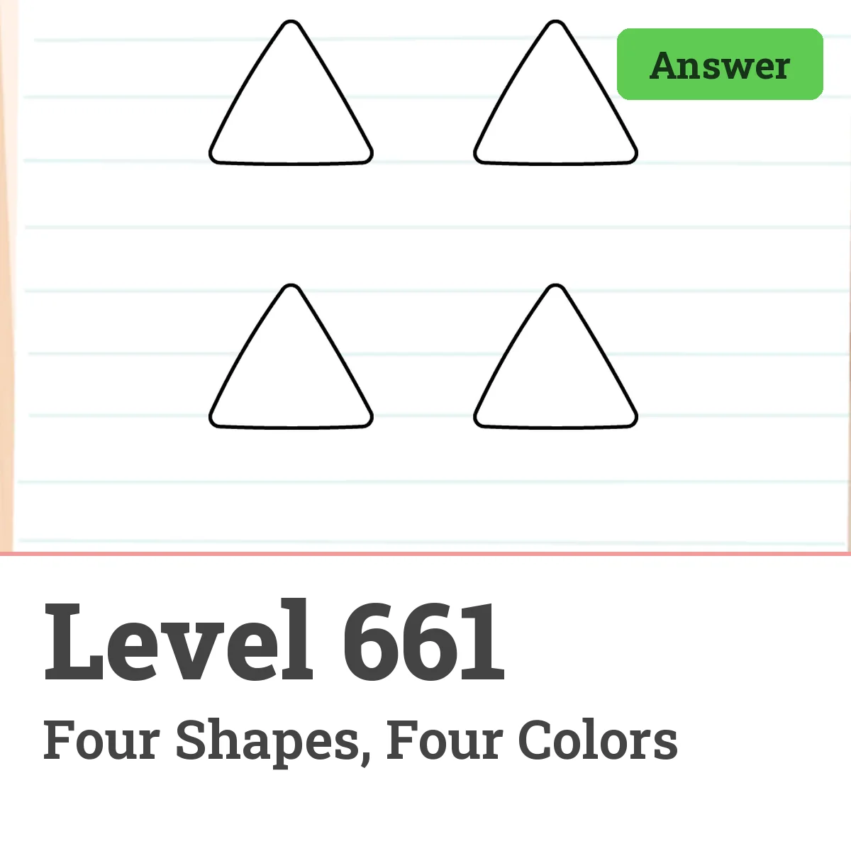 Brain Test: Tricky Puzzles Level 661 answer – Four Shapes, Four Colors