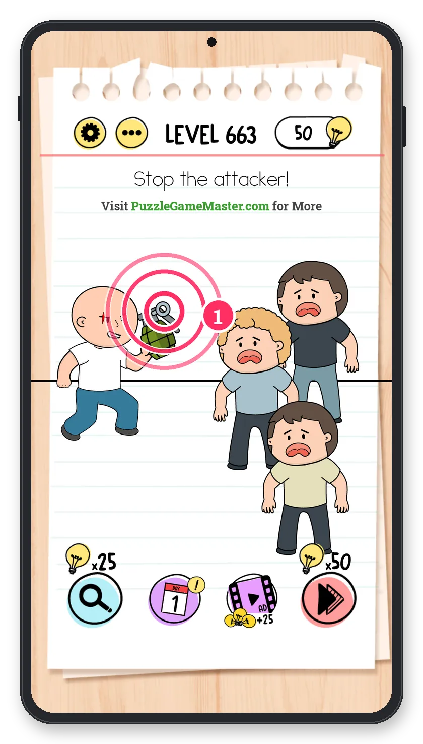 Brain Test: Tricky Puzzles Level 663 answer with steps marked