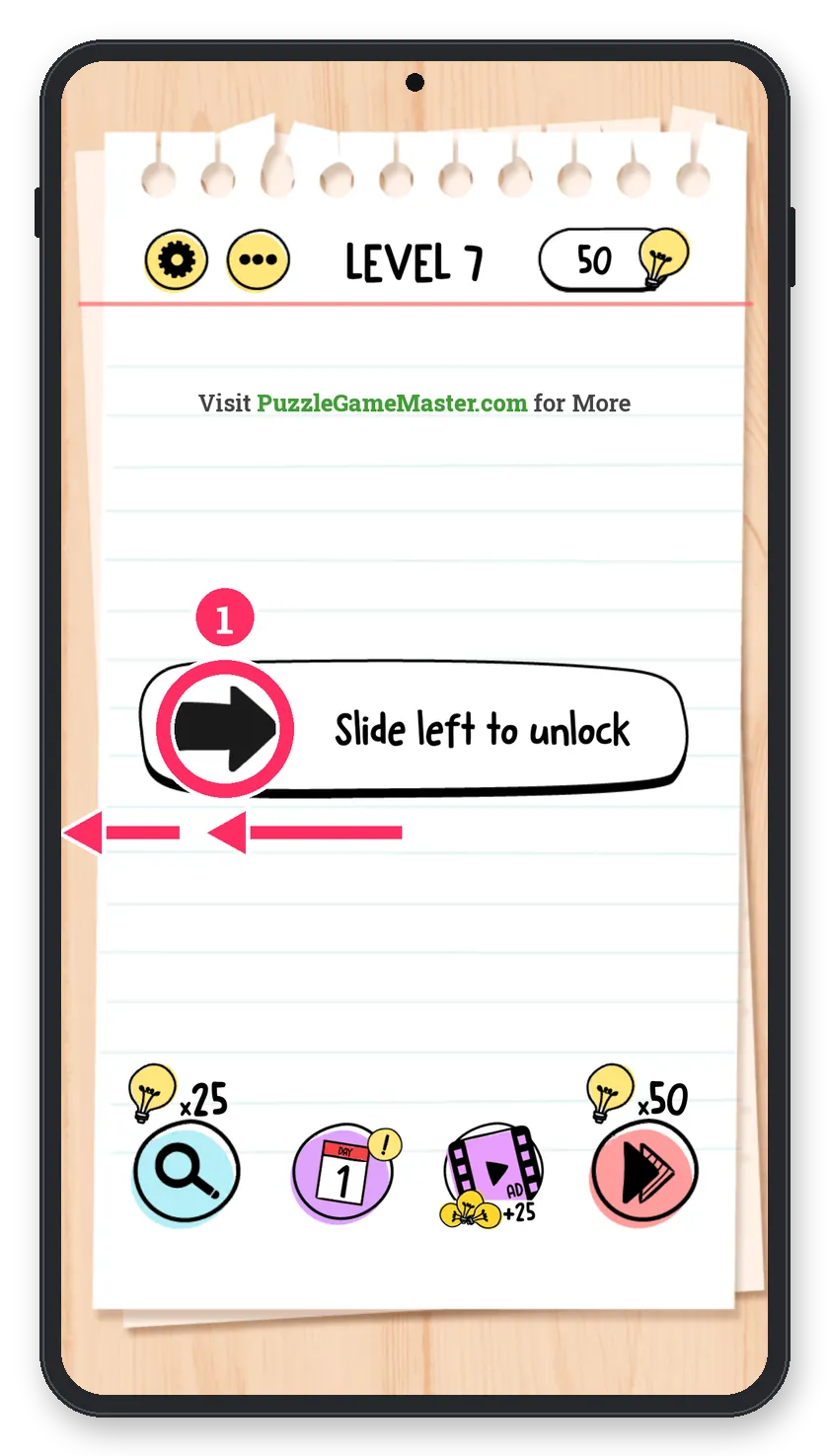 Brain Test: Tricky Puzzles Level 7 answer with steps marked