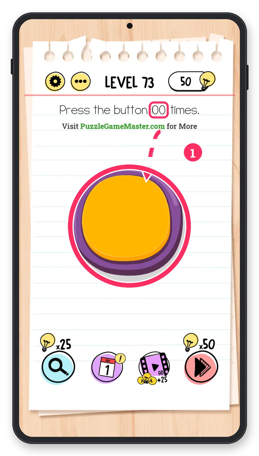 Brain Test: Tricky Puzzles Level 73 answer with steps marked