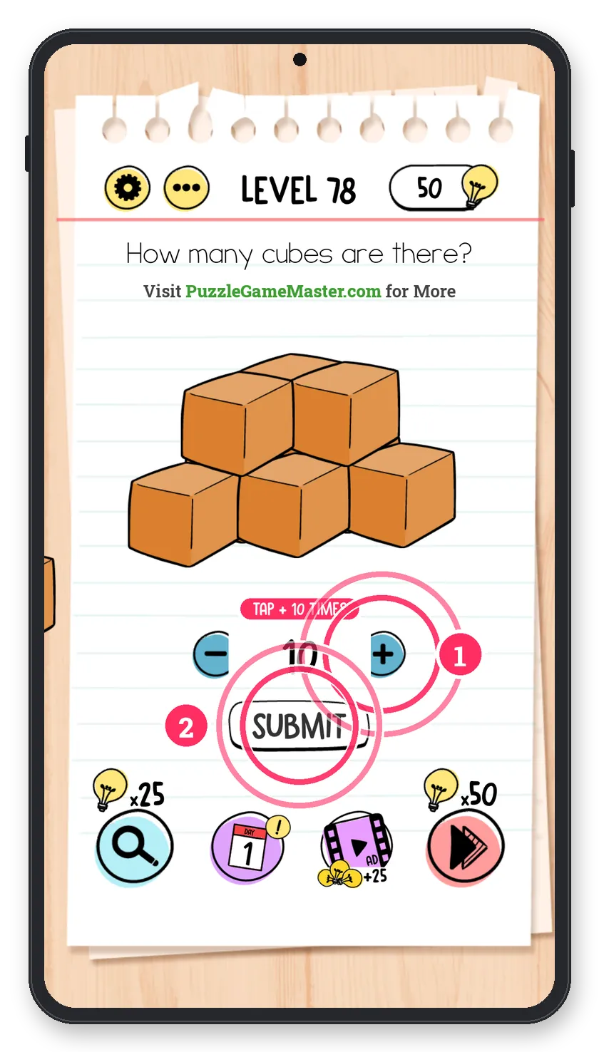 Brain Test: Tricky Puzzles Level 78 answer with steps marked