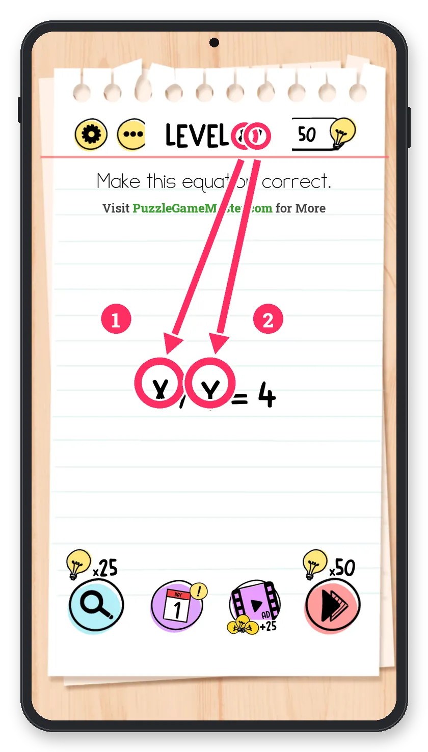 Brain Test: Tricky Puzzles Level 82 answer with steps marked