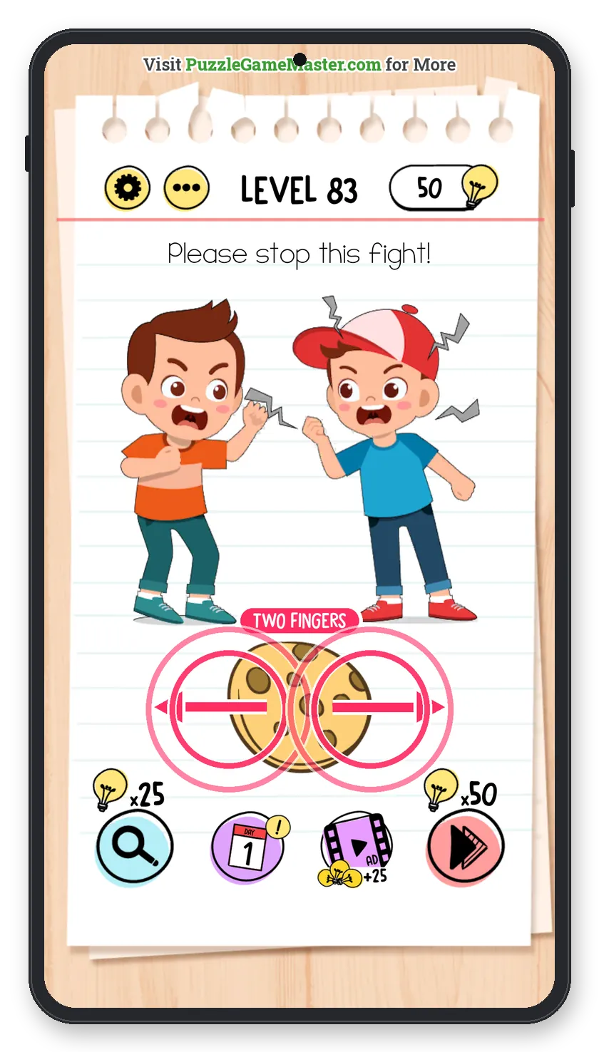 Brain Test: Tricky Puzzles Level 83 answer with steps marked