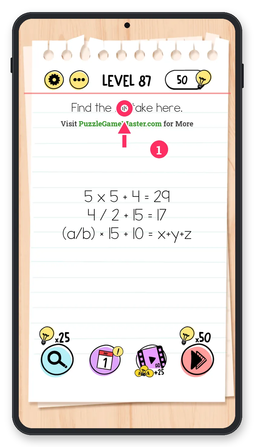 Brain Test: Tricky Puzzles Level 87 answer with steps marked