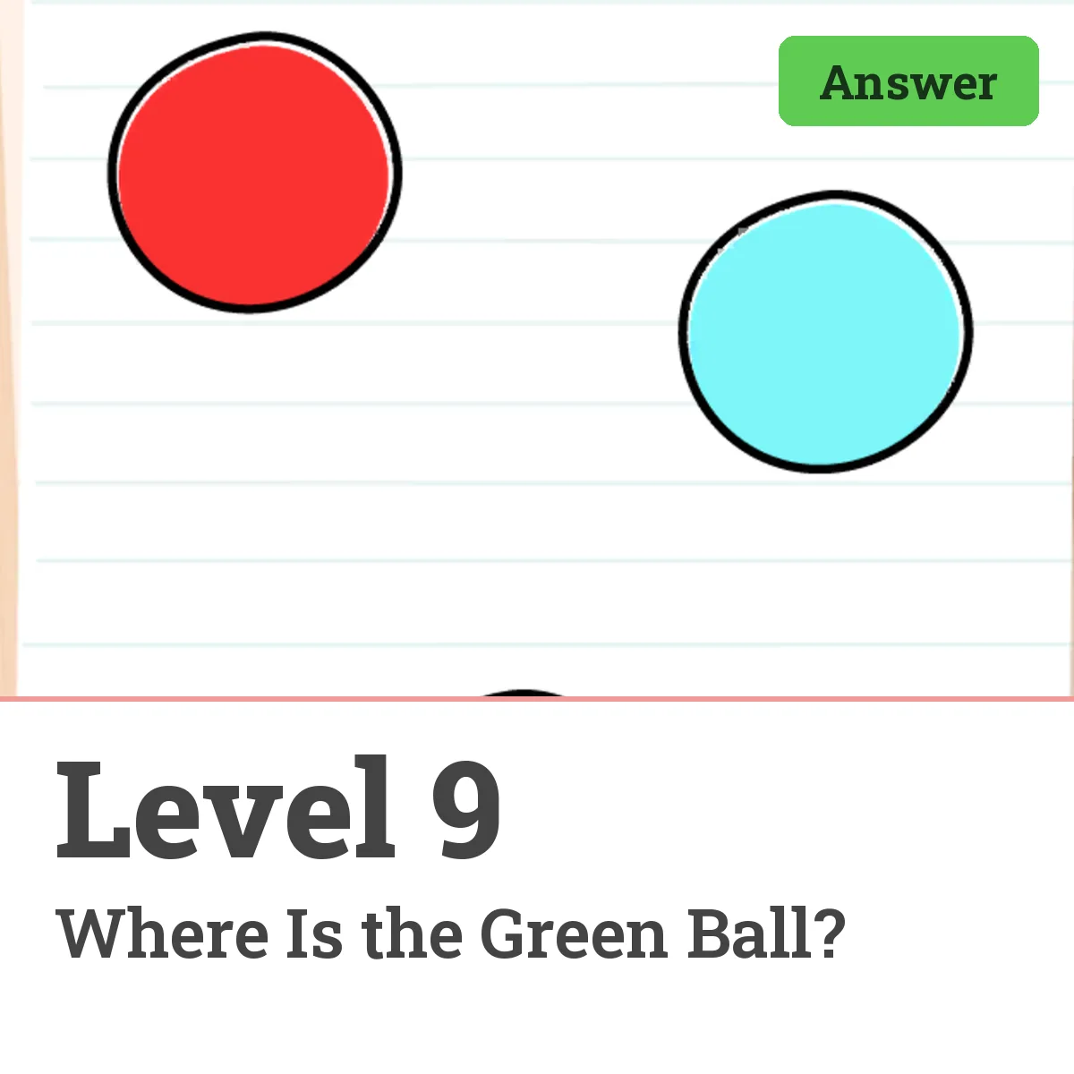 Brain Test: Tricky Puzzles Level 9 answer – Where Is the Green Ball?