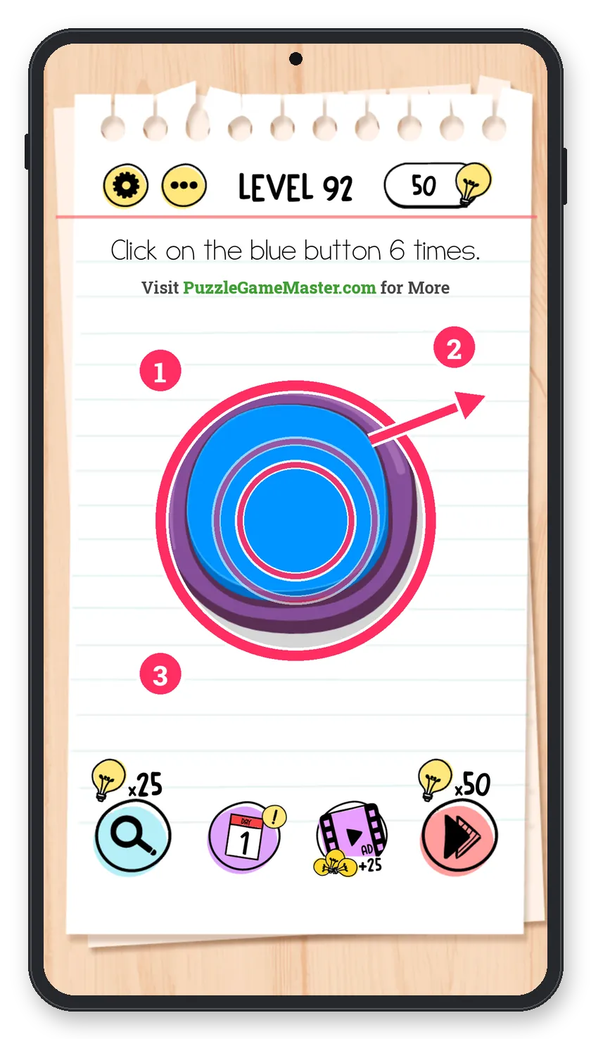 Brain Test: Tricky Puzzles Level 92 answer with steps marked