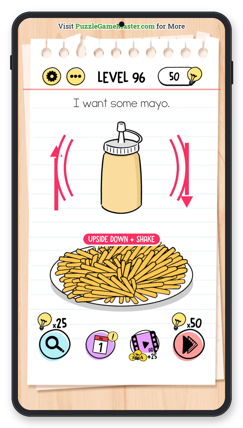 Brain Test: Tricky Puzzles Level 96 answer with steps marked